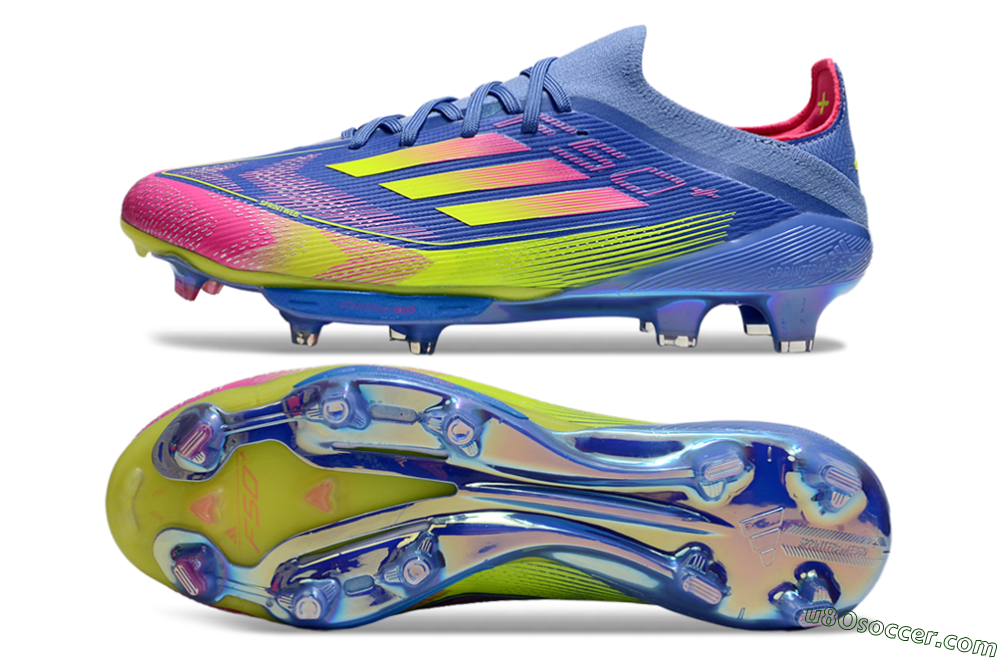 Adidas F50+ Elite Lightstrike Pro FG Firm Ground Soccer Cleats - Blue/Yellow/Pink 0