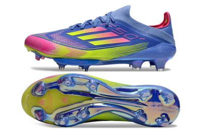 Adidas F50+ Elite Lightstrike Pro FG Firm Ground Soccer Cleats - Blue/Yellow/Pink