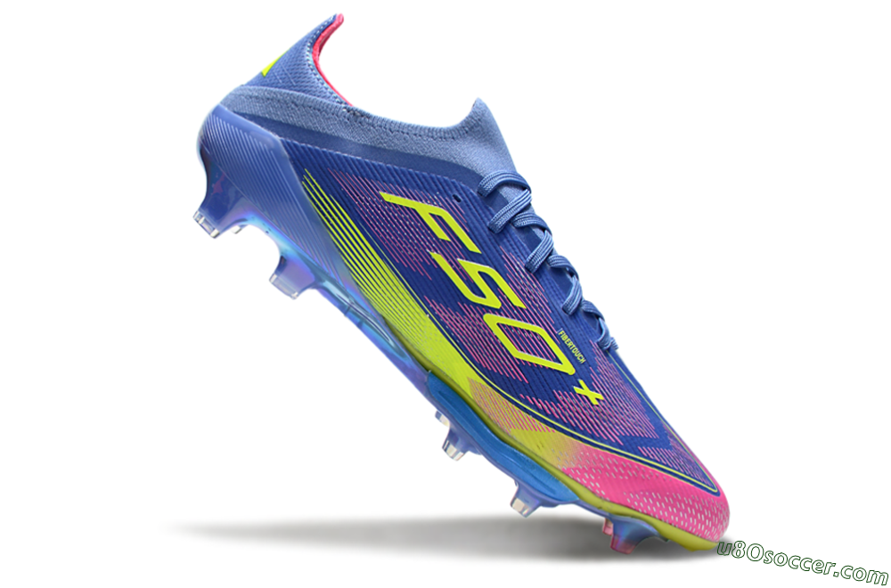Adidas F50+ Elite Lightstrike Pro FG Firm Ground Soccer Cleats - Blue/Yellow/Pink 4