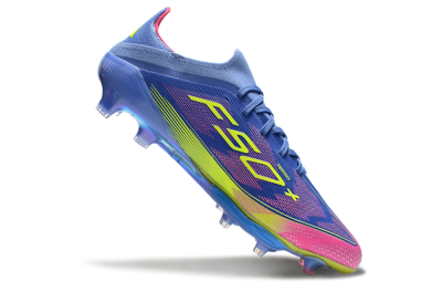 Adidas F50+ Elite Lightstrike Pro FG Firm Ground Soccer Cleats - Blue/Yellow/Pink