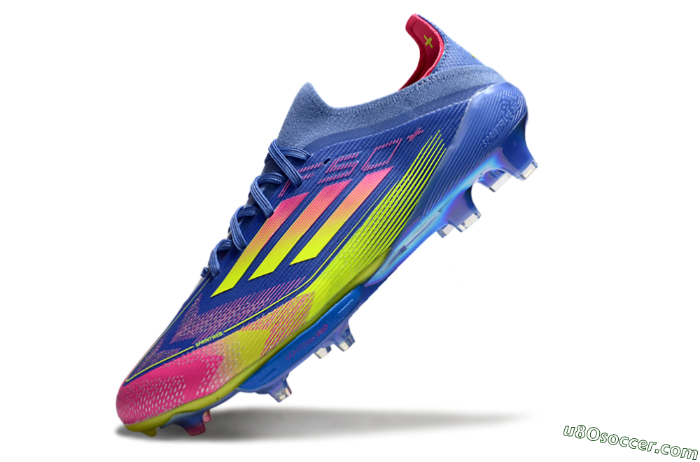 Adidas F50+ Elite Lightstrike Pro FG Firm Ground Soccer Cleats - Blue/Yellow/Pink 5