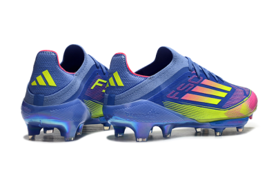 Adidas F50+ Elite Lightstrike Pro FG Firm Ground Soccer Cleats - Blue/Yellow/Pink