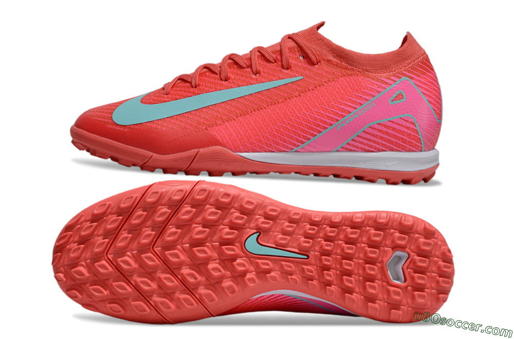 Nike Air Zoom Mercurial Vapor 16 Elite TF Artificial Turf Soccer Shoes - Red/Jade/Pink 0