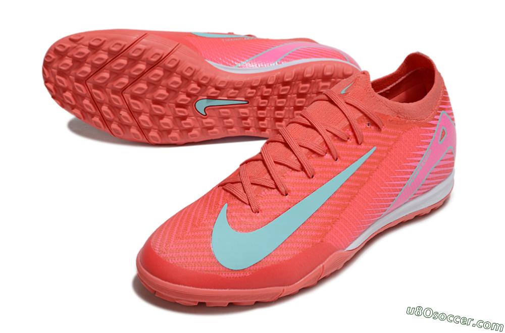 Nike Air Zoom Mercurial Vapor 16 Elite TF Artificial Turf Soccer Shoes - Red/Jade/Pink 3