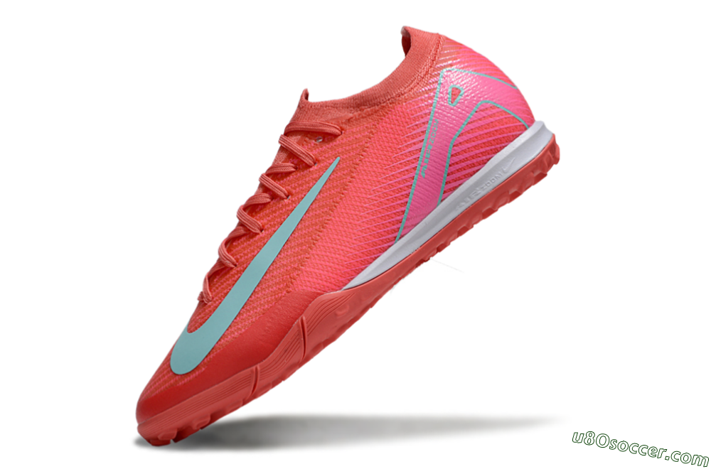 Nike Air Zoom Mercurial Vapor 16 Elite TF Artificial Turf Soccer Shoes - Red/Jade/Pink 5