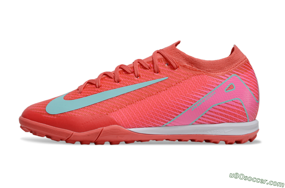 Nike Air Zoom Mercurial Vapor 16 Elite TF Artificial Turf Soccer Shoes - Red/Jade/Pink 2