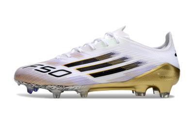 Adidas F50 Elite FG Firm Ground Soccer Cleats - White/Black/Gold