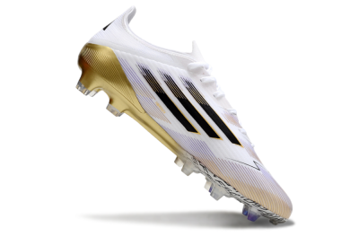 Adidas F50 Elite FG Firm Ground Soccer Cleats - White/Black/Gold
