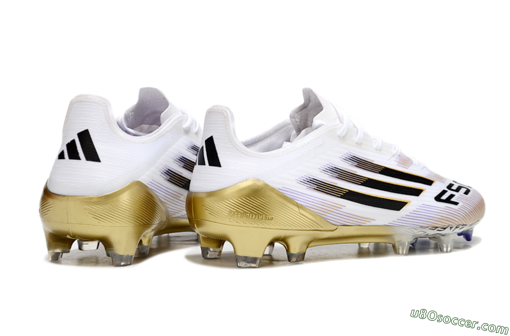 Adidas F50 Elite FG Firm Ground Soccer Cleats - White/Black/Gold 6