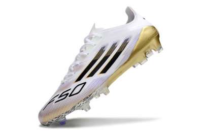 Adidas F50 Elite FG Firm Ground Soccer Cleats - White/Black/Gold