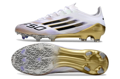 Adidas F50 Elite FG Firm Ground Soccer Cleats - White/Black/Gold