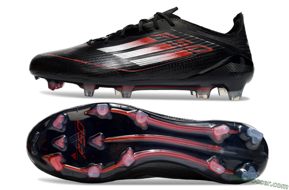 Adidas F50 Elite FG Firm Ground Soccer Cleats - Black/Silver/Red 0
