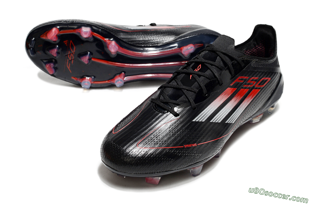 Adidas F50 Elite FG Firm Ground Soccer Cleats - Black/Silver/Red 3