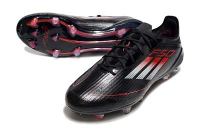 Adidas F50 Elite FG Firm Ground Soccer Cleats - Black/Silver/Red
