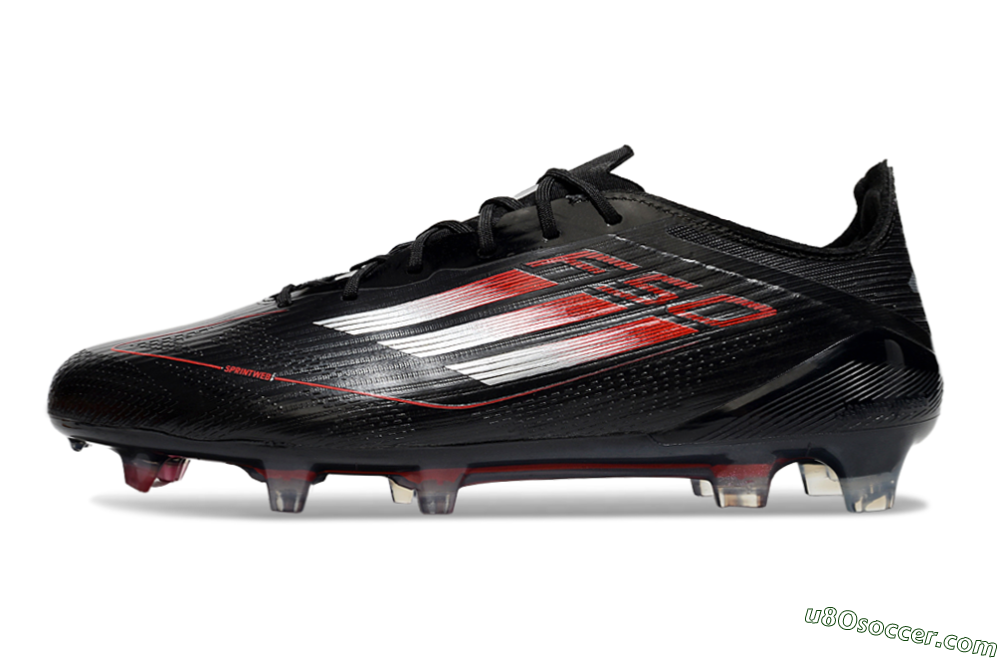 Adidas F50 Elite FG Firm Ground Soccer Cleats - Black/Silver/Red 2
