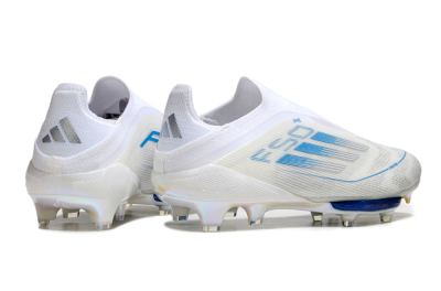 Adidas F50+ Elite Lightstrike Pro FG Firm Ground Soccer Cleats - Beige/White/Blue