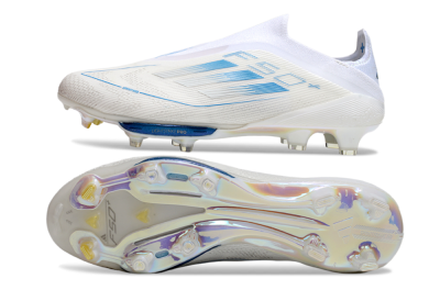 Adidas F50+ Elite Lightstrike Pro FG Firm Ground Soccer Cleats - Beige/White/Blue