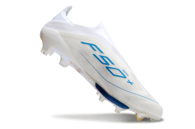 Adidas F50+ Elite Lightstrike Pro FG Firm Ground Soccer Cleats - Beige/White/Blue