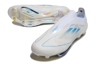 Adidas F50+ Elite Lightstrike Pro FG Firm Ground Soccer Cleats - Beige/White/Blue