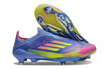 Adidas F50+ Elite Lightstrike Pro FG Firm Ground Soccer Cleats - Blue/Yellow/Pink