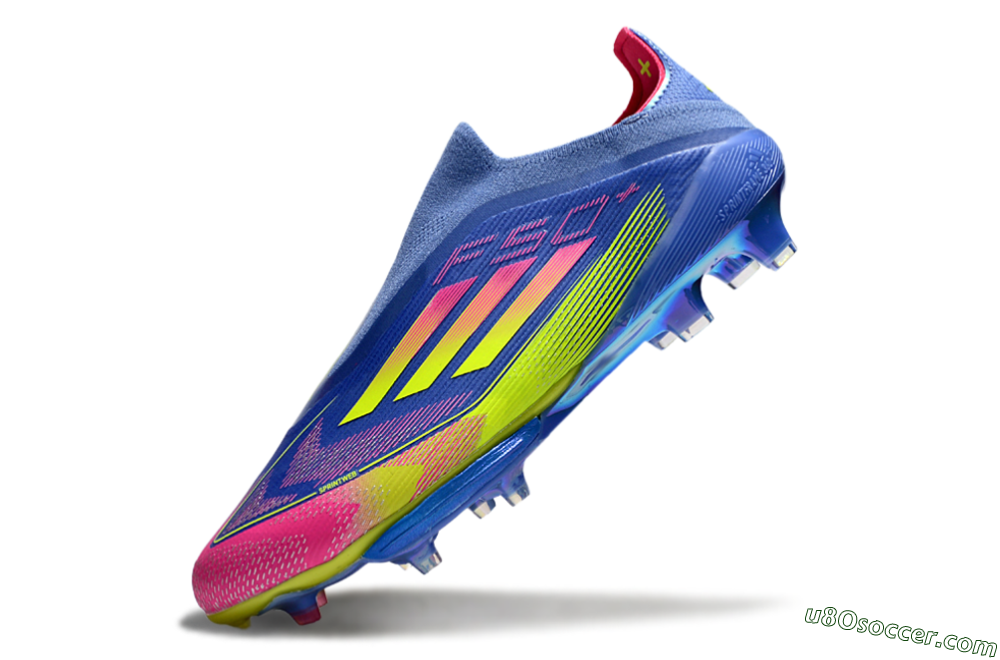 Adidas F50+ Elite Lightstrike Pro FG Firm Ground Soccer Cleats - Blue/Yellow/Pink 5