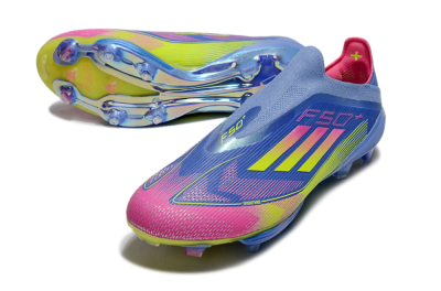 Adidas F50+ Elite Lightstrike Pro FG Firm Ground Soccer Cleats - Blue/Yellow/Pink