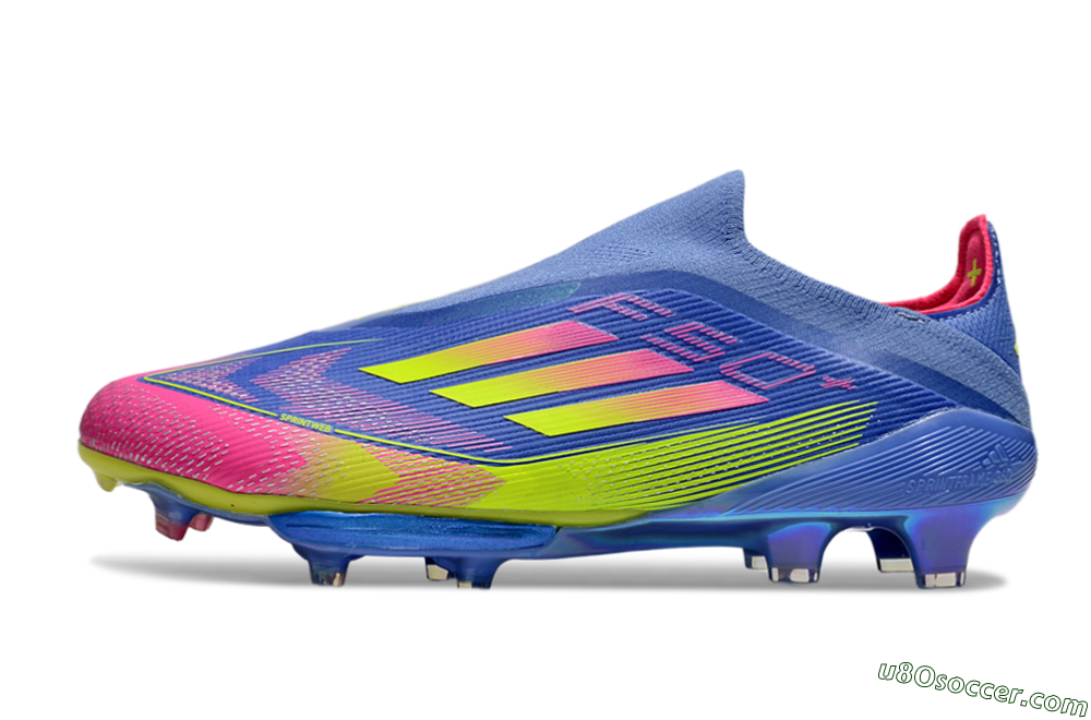 Adidas F50+ Elite Lightstrike Pro FG Firm Ground Soccer Cleats - Blue/Yellow/Pink 2