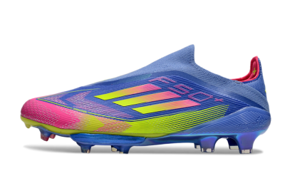 Adidas F50+ Elite Lightstrike Pro FG Firm Ground Soccer Cleats - Blue/Yellow/Pink