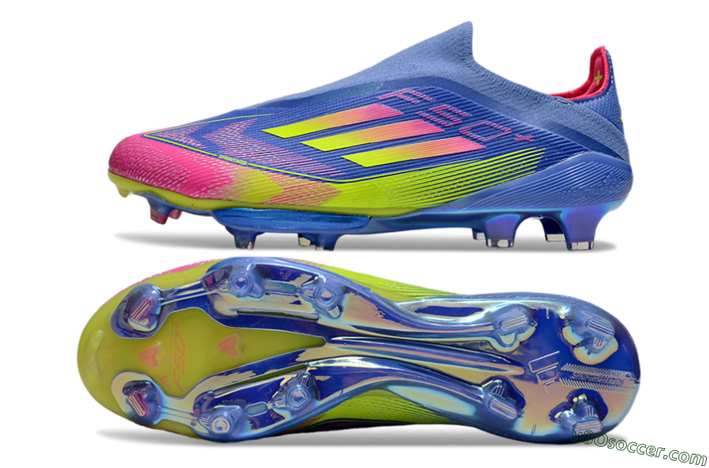 Adidas F50+ Elite Lightstrike Pro FG Firm Ground Soccer Cleats - Blue/Yellow/Pink 0