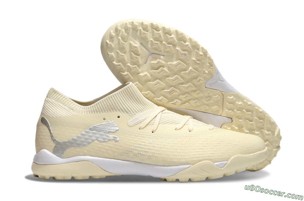 Puma Future 7 Ultimate TF Artificial Turf Soccer Shoes - Beige/Silver/White 1