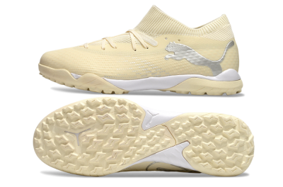 Puma Future 7 Ultimate TF Artificial Turf Soccer Shoes - Beige/Silver/White