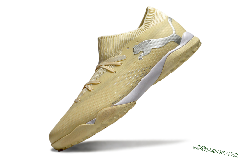 Puma Future 7 Ultimate TF Artificial Turf Soccer Shoes - Beige/Silver/White 5