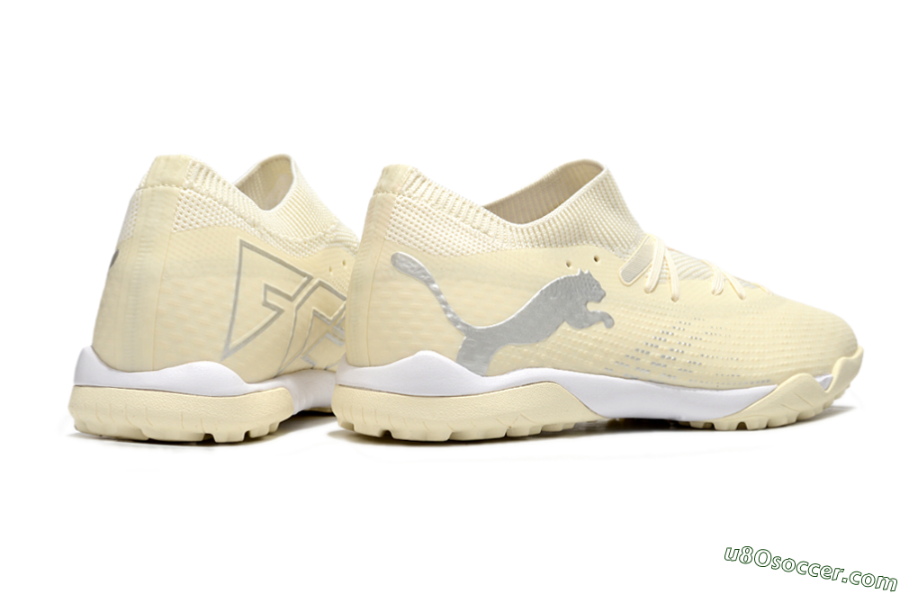 Puma Future 7 Ultimate TF Artificial Turf Soccer Shoes - Beige/Silver/White 6