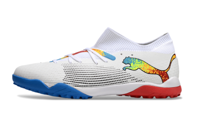 Puma Future 7 Ultimate TF Artificial Turf Soccer Shoes - White/Yellow/Red/Blue