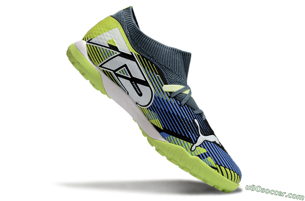 Puma Future 7 Ultimate TF Artificial Turf Soccer Shoes - Black/Blue/Yellow 4