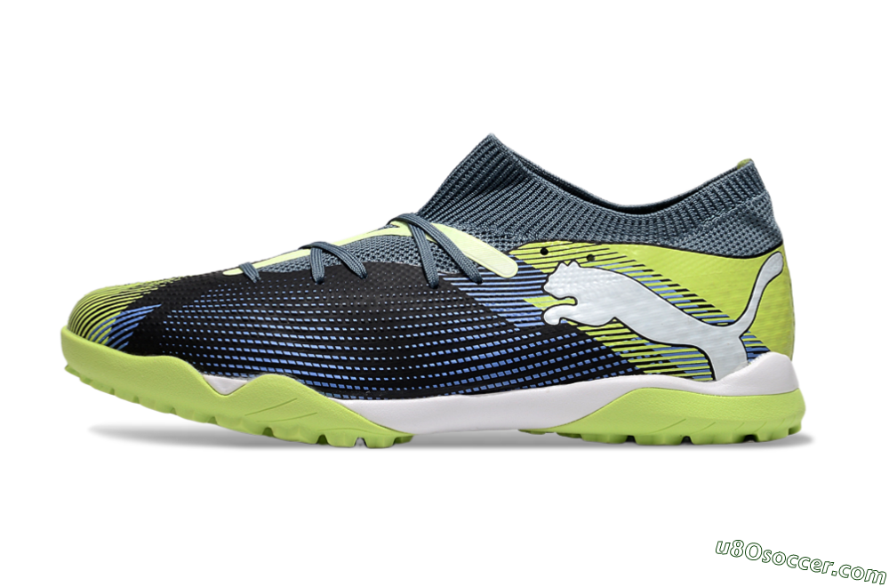 Puma Future 7 Ultimate TF Artificial Turf Soccer Shoes - Black/Blue/Yellow 2