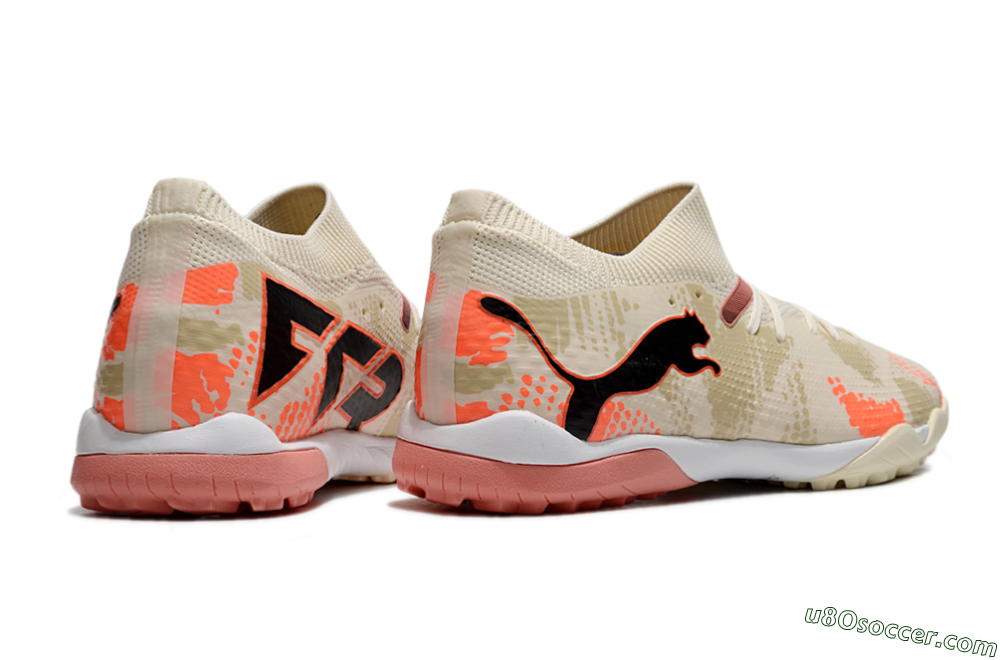 Puma Future 7 Ultimate TF Artificial Turf Soccer Shoes - Beige/Black/Red 6