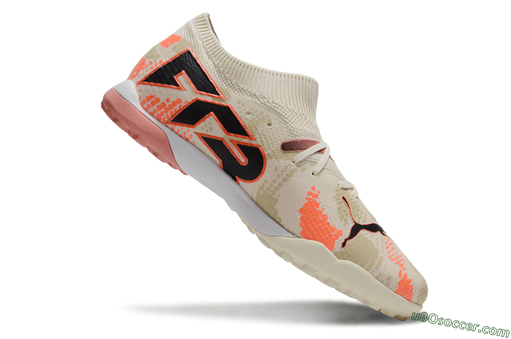 Puma Future 7 Ultimate TF Artificial Turf Soccer Shoes - Beige/Black/Red 4