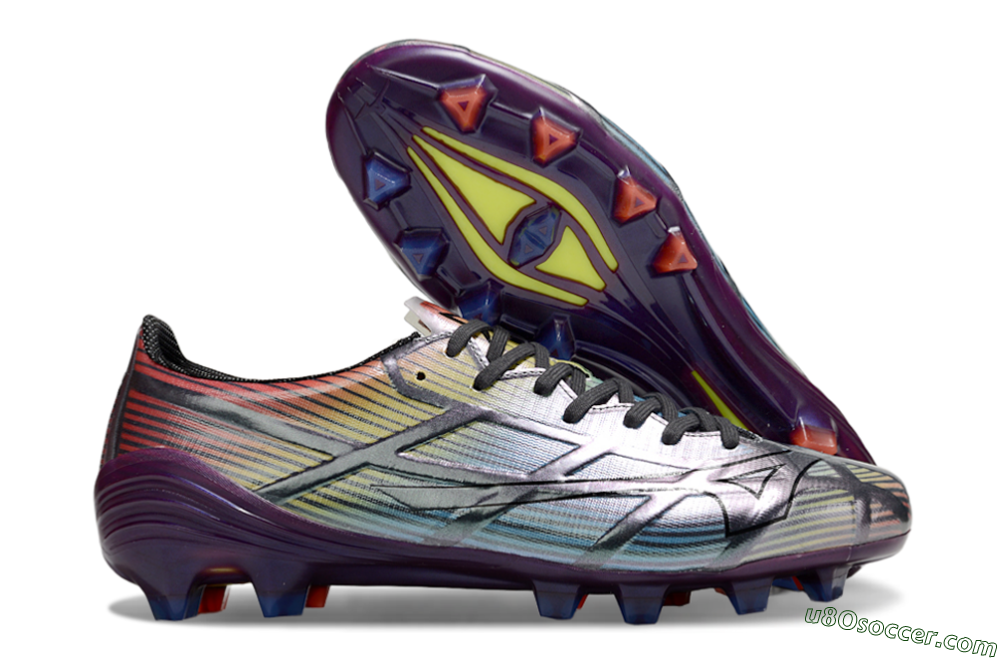 Mizuno Morelia Neo Sala FG Firm Ground Soccer Cleats - Blue/Yellow/Red/Purple 1