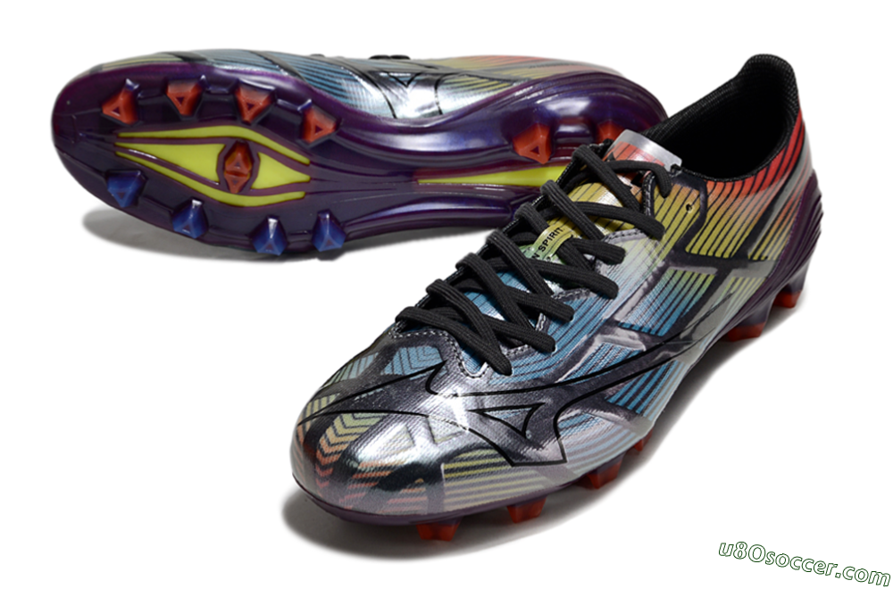 Mizuno Morelia Neo Sala FG Firm Ground Soccer Cleats - Blue/Yellow/Red/Purple 3