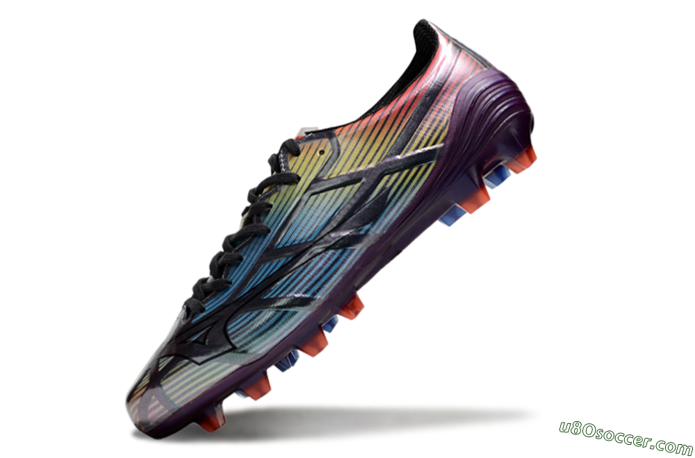 Mizuno Morelia Neo Sala FG Firm Ground Soccer Cleats - Blue/Yellow/Red/Purple 5