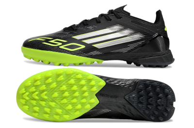 Adidas F50 Pro TF Artificial Turf Soccer Shoes - Black/Yellow/Silver