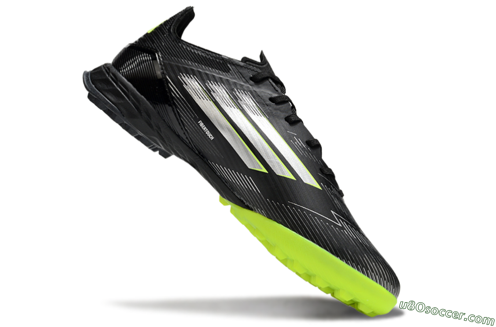 Adidas F50 Pro TF Artificial Turf Soccer Shoes - Black/Yellow/Silver 4