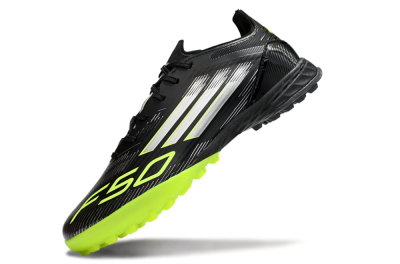 Adidas F50 Pro TF Artificial Turf Soccer Shoes - Black/Yellow/Silver