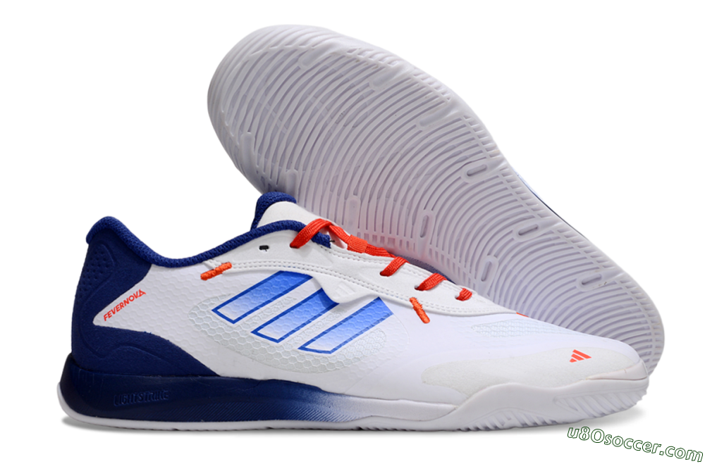 Adidas Fevernova IC Indoor & Futsal Soccer Shoes - White/Blue/Red 1