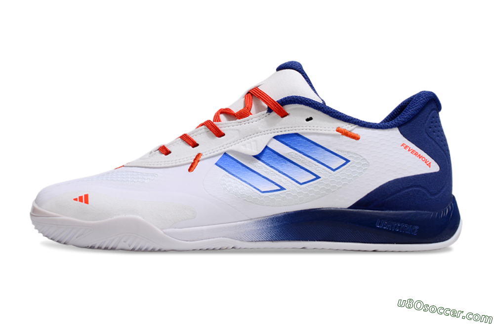 Adidas Fevernova IC Indoor & Futsal Soccer Shoes - White/Blue/Red 2