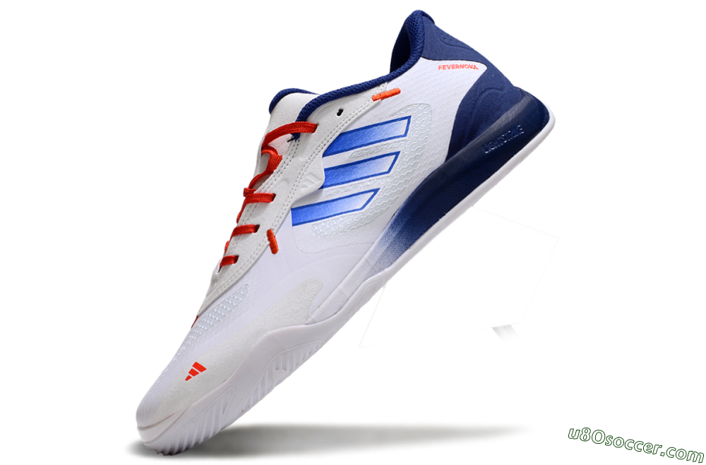 Adidas Fevernova IC Indoor & Futsal Soccer Shoes - White/Blue/Red 5