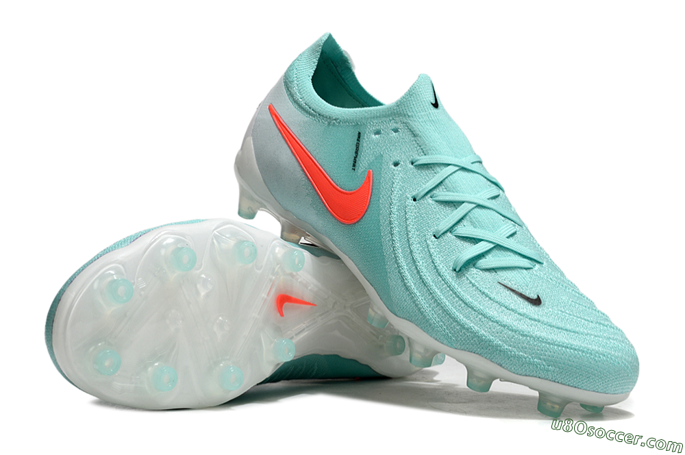 Nike Phantom GX Elite AG Artificial Grass Soccer Cleats - Jade/Red/White 3