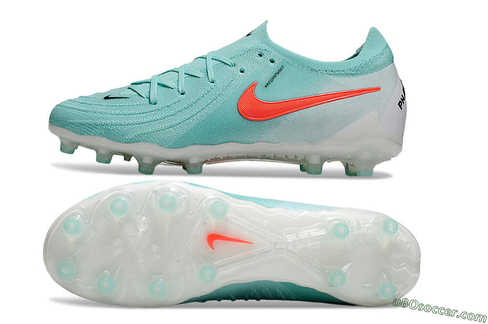 Nike Phantom GX Elite AG Artificial Grass Soccer Cleats - Jade/Red/White 0