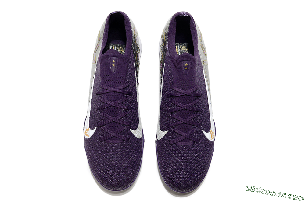 Nike Air Zoom Mercurial Vapor 16 Elite TF Artificial Turf Soccer Shoes - Purple/White/Gold 4